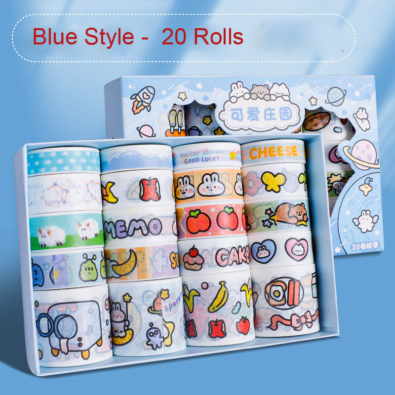 Chic Tape Set: Washi Tape for Bullet Journals and Crafts, 20 Rolls/Box