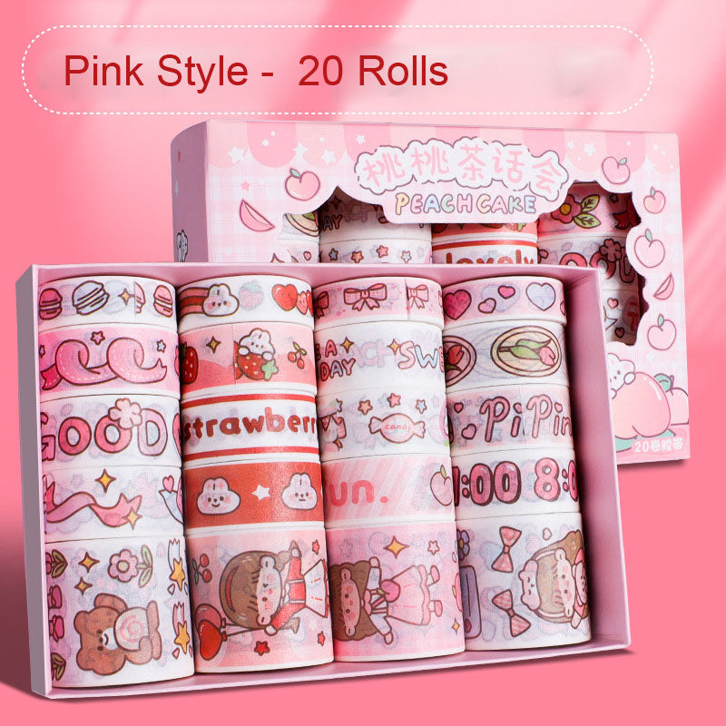Chic Tape Set: Washi Tape for Bullet Journals and Crafts, 20 Rolls/Box