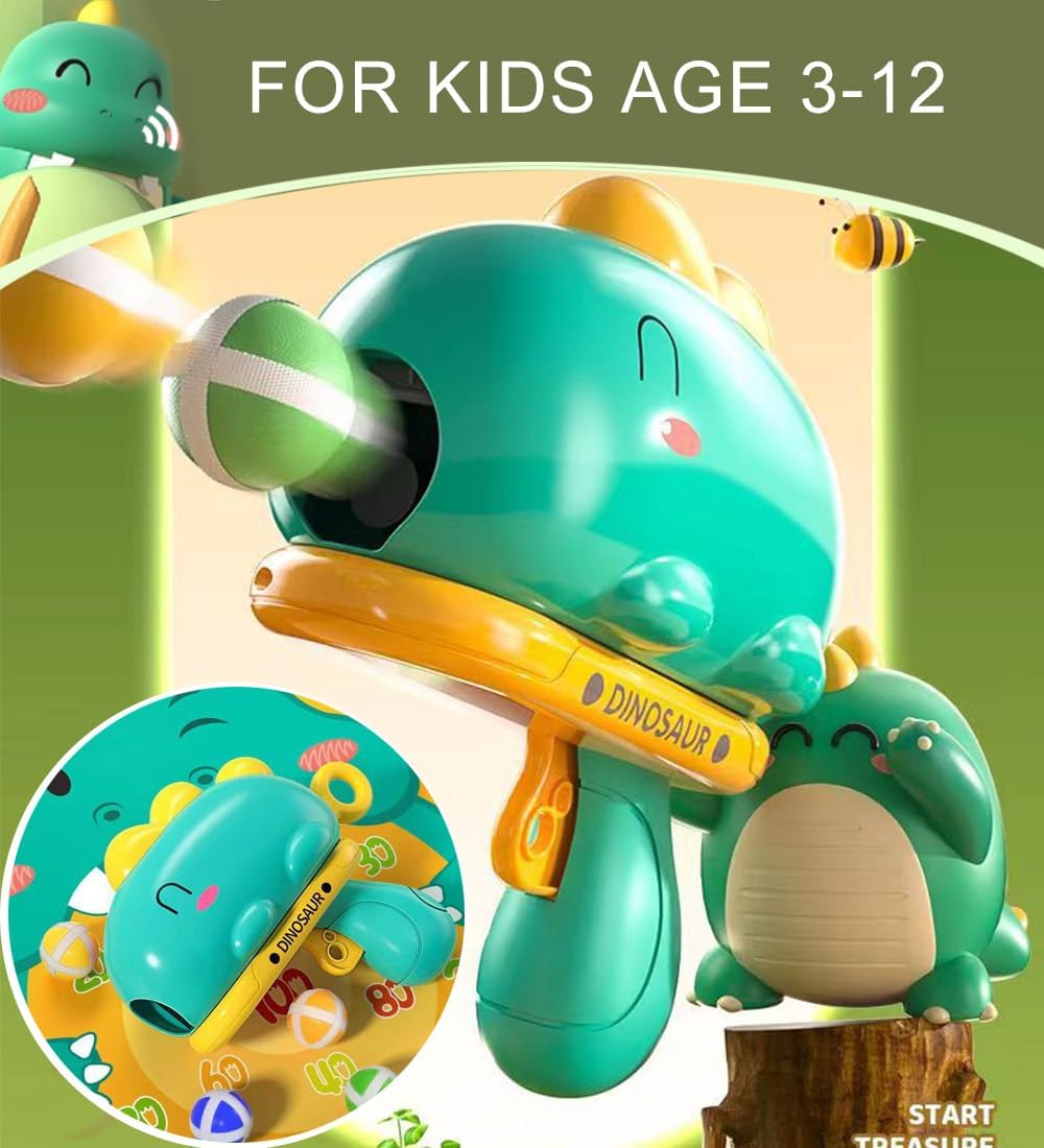 Dinosaur Ball Gun Ejects Dart Target Sticky Ball Ball gun + dart board + 6 balls