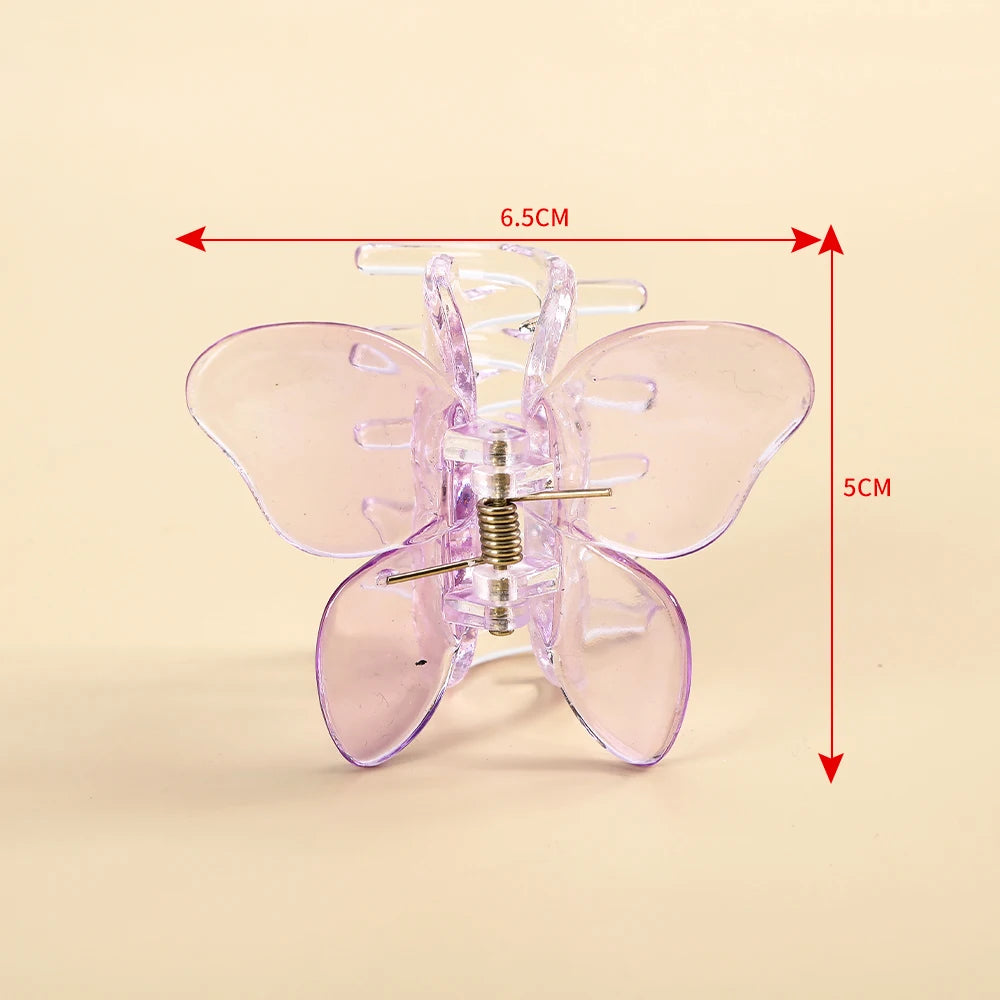 Stylish Transparent Butterfly Hair Claws | Cute Hairpin Grabs & Barrettes