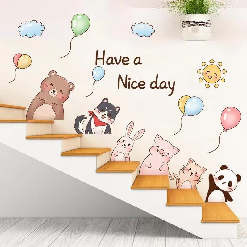 Whimsical Animal Wall Decal Set for Nursery and Kids' Room Deco