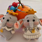 Hand-crocheted elephant doll | Available as a single or as a couple | Can be used as an ornament or keychain