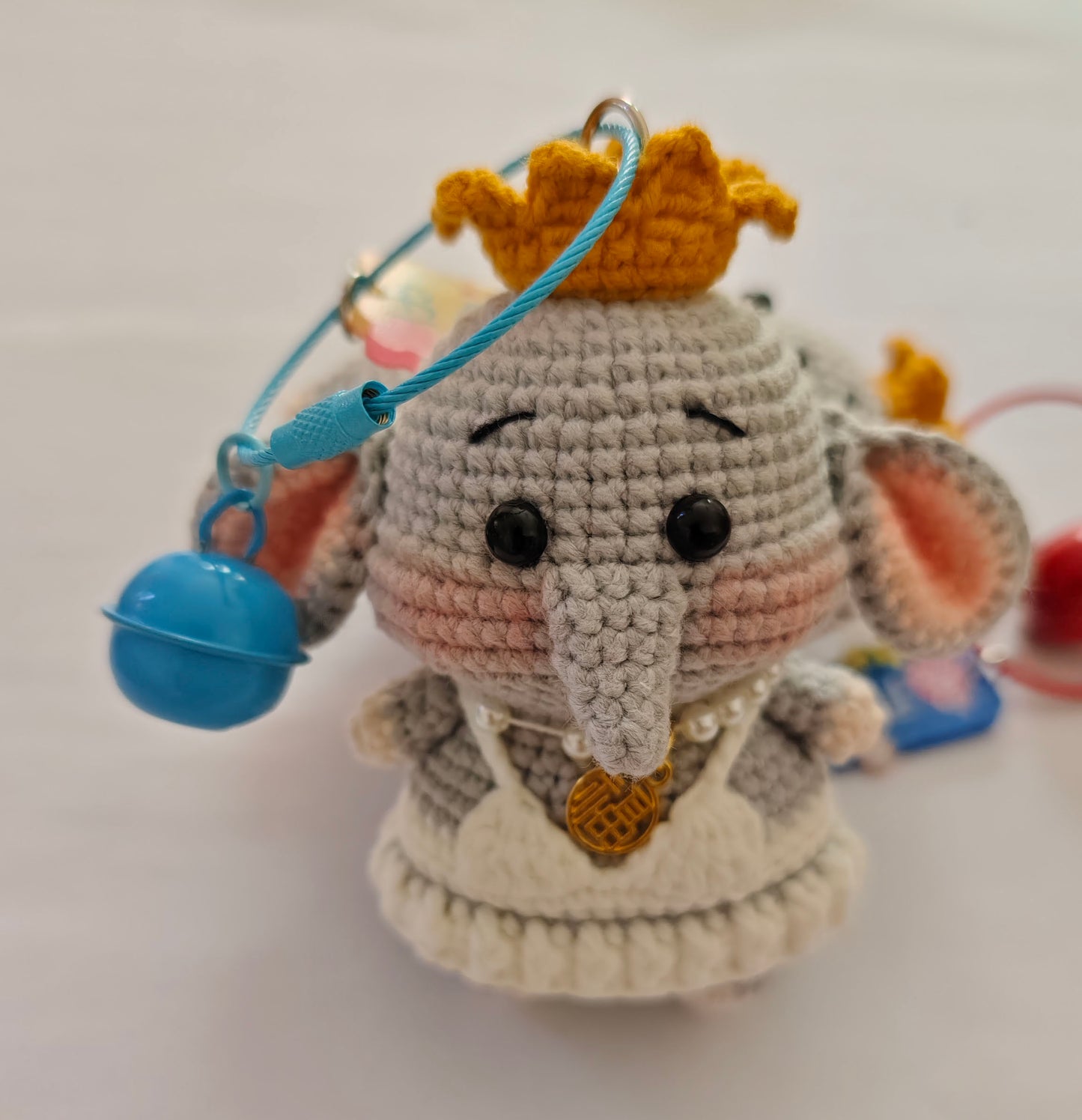 Hand-crocheted elephant doll | Available as a single or as a couple | Can be used as an ornament or keychain