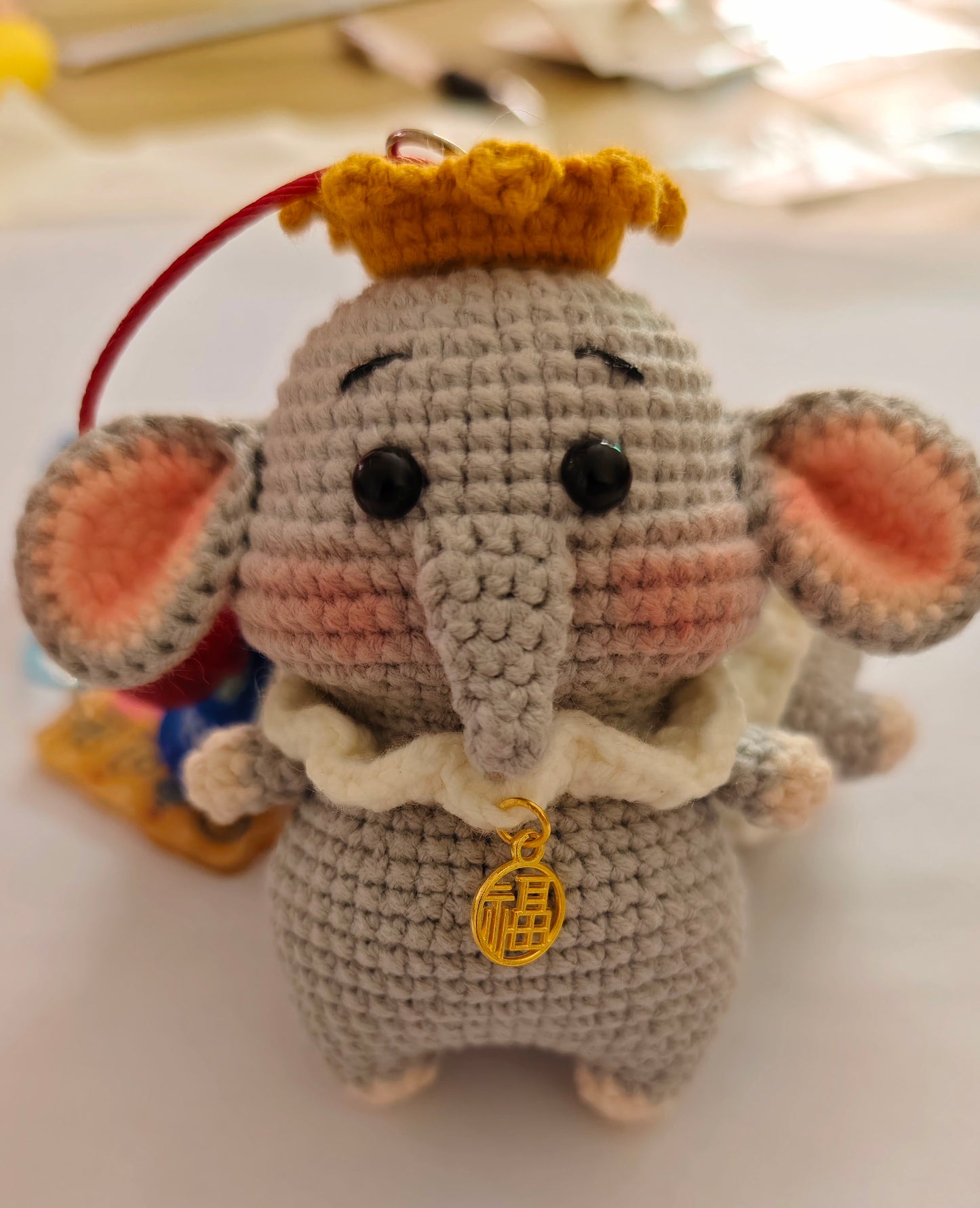 Hand-crocheted elephant doll | Available as a single or as a couple | Can be used as an ornament or keychain