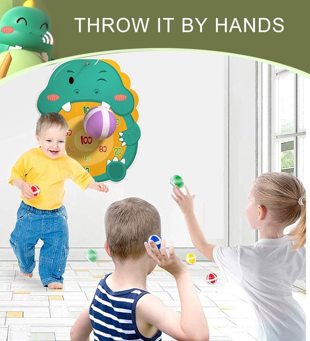 Dinosaur Ball Gun Ejects Dart Target Sticky Ball   Ball gun + dart board + 6 balls