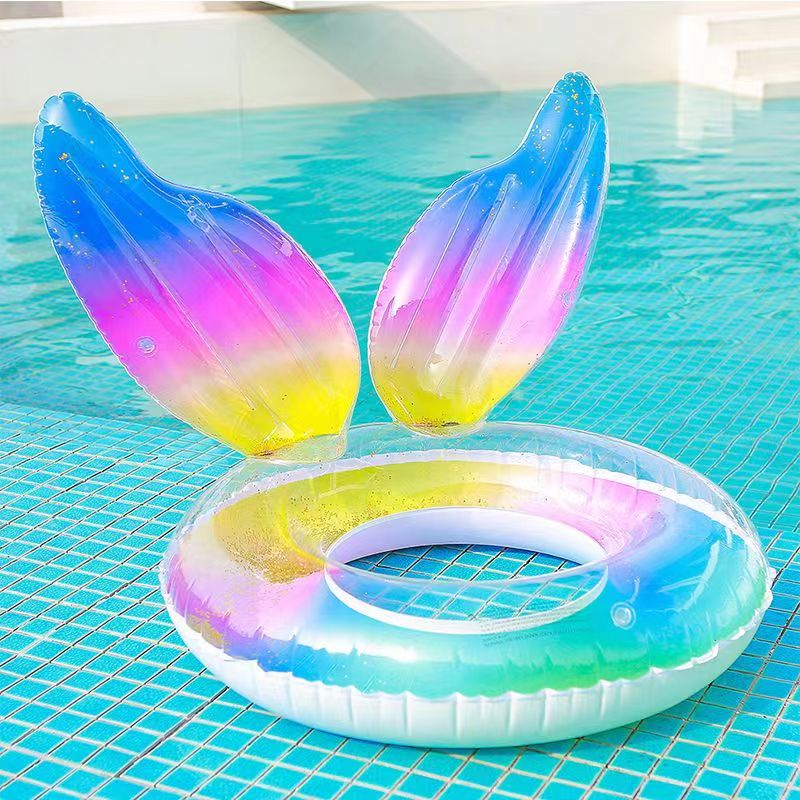 Rainbow-Colored Swim Ring, Crown Swim Ring, Mermaid Swim Ring